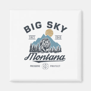 Grote - lucht Montana Sneeuw Skiën Trendy Retro Lo Magneet