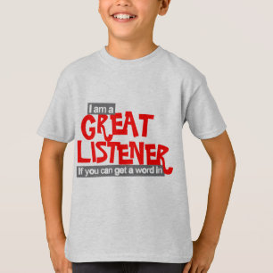 Grote luisteraar kinder rode t-shirt