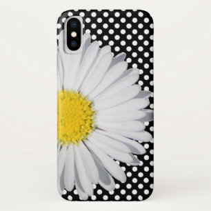 Grote madelief en polka stip iPhone X Hoesje