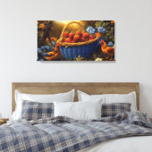 Grote mand met aardbeien canvas afdruk (Insitu (Slaapkamer))