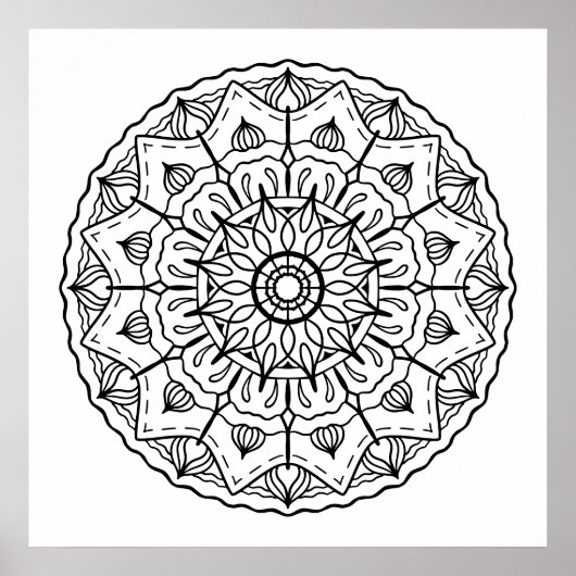 Grote Mandala volwassen kleuring Poster (Voorkant)