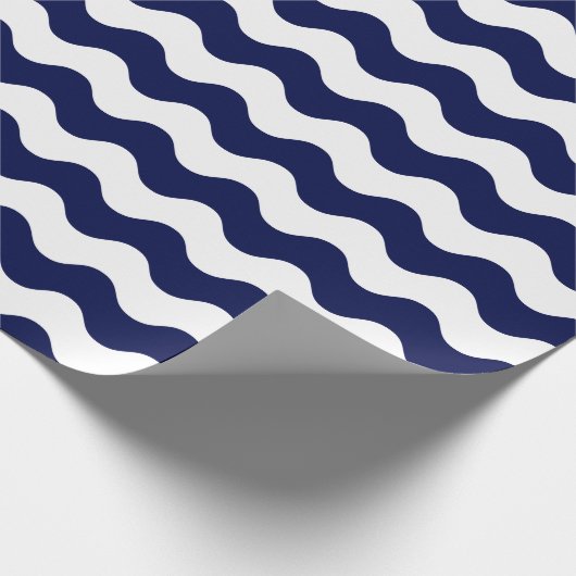 Grote marineblauw en witte golven die papier verpa (Hoek)