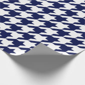 Grote marineblauw en witte hond cadeaupapier (Hoek)