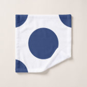 Grote marinepokadots bad handdoek (Wasdoekje)