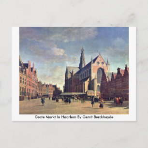 Grote markt in haarlem door Gerrit Berckheyde Briefkaart