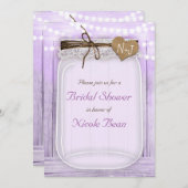 Grote Mason Jar & Lights Lavender Paars Rustic Kaart (Voorkant / Achterkant)