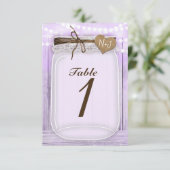 Grote Mason-pot & lichten lavendel tafelnummer (Staand voorkant)