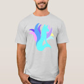Grote, meerkleurige, Abstracte, nieten vos T-shirt (Voorkant)