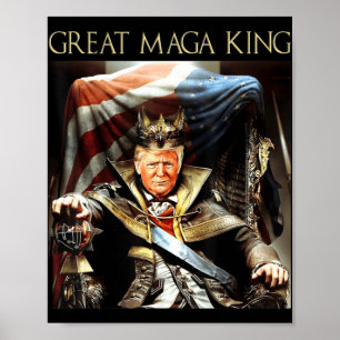 Grote Mega King Verenigde Staten vlag Ultra Maga T Poster