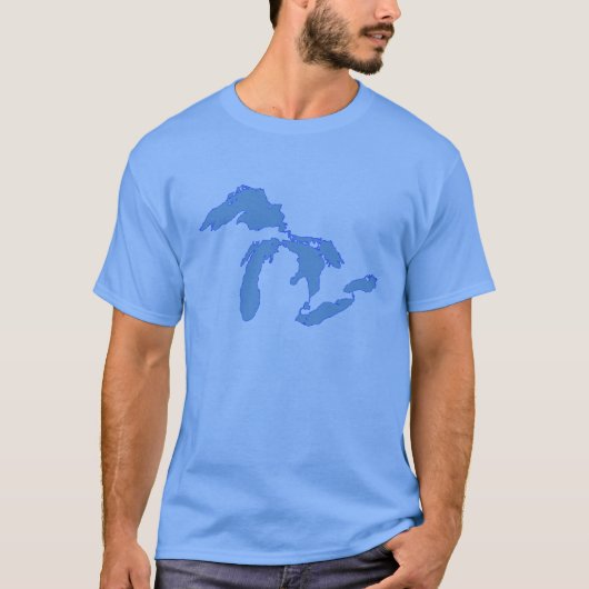 Grote meren alleen - Blauwe T-shirt (Voorkant)