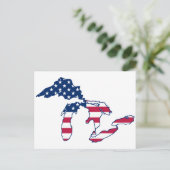 Grote Meren Amerikaanse vlag Briefkaart (Staand voorkant)