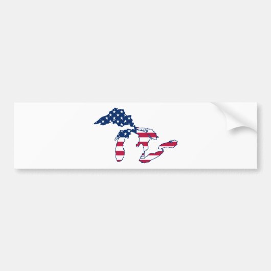 Grote meren Amerikaanse vlag Bumpersticker (Voorkant)