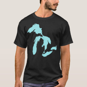 Grote meren blauw t-shirt