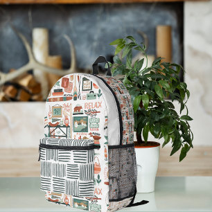 Grote Meren Camping Wilderness Monogram Bedrukte Rugzak