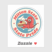 Grote Meren Charm_ Michigan Mitten stijl Sticker (Vel)