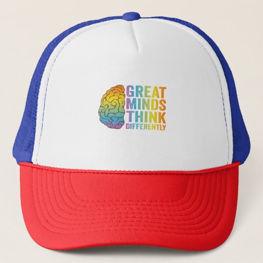 Grote Meren denken anders en neurodivergerend Trucker Pet (Voorkant)