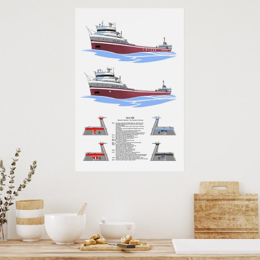 Grote Meren Freighter Edward L. Ryerson Geschieden Poster (Keuken)