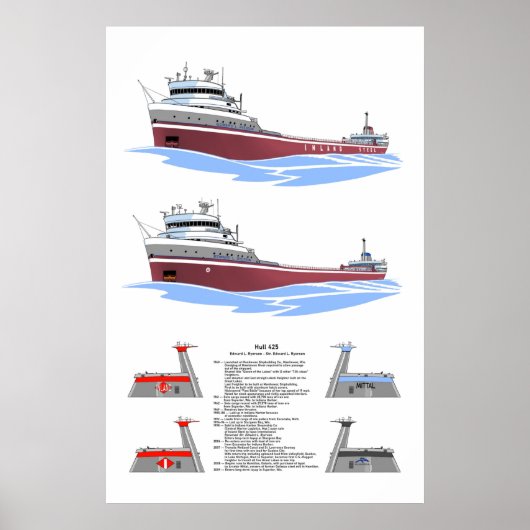 Grote Meren Freighter Edward L. Ryerson Geschieden Poster (Voorkant)