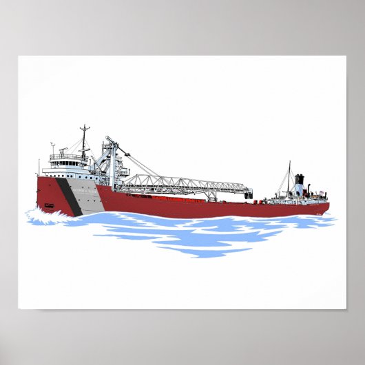 Grote meren Freighter George A. Sloan Key GLF Poster (Voorkant)