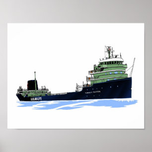 Grote meren Freighter Thomas F. Patton Cliffs Poster