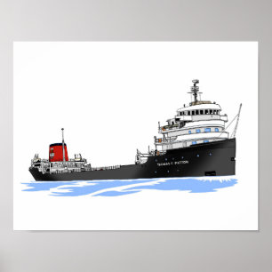 Grote Meren Freighter Thomas F. Patton Republic Poster