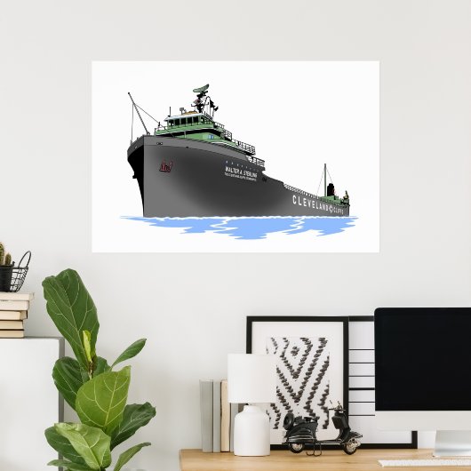 Grote meren Freighter Walter A. Sterling Poster (Thuiskantoor)