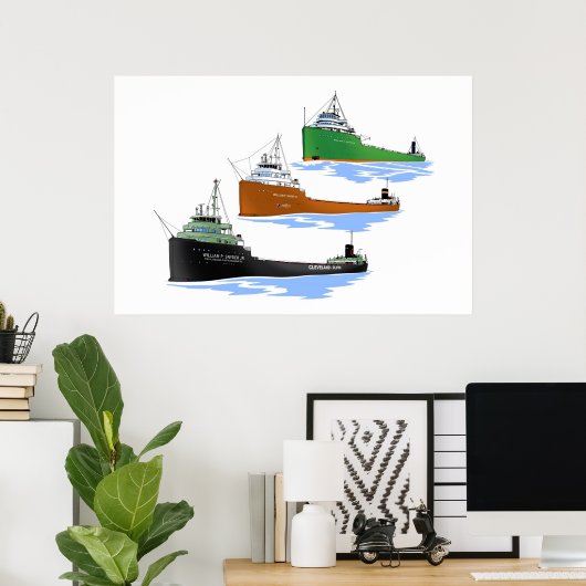 Grote meren Freighter William P. Snyder Jr. Poster (Thuiskantoor)