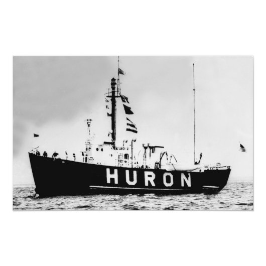 Grote Meren Huron Lightship  Foto Afdruk (Voorkant)