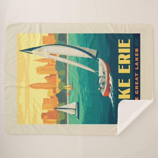 Grote Meren | Lake Erie Sherpa Deken (Voorkant (horizontaal))