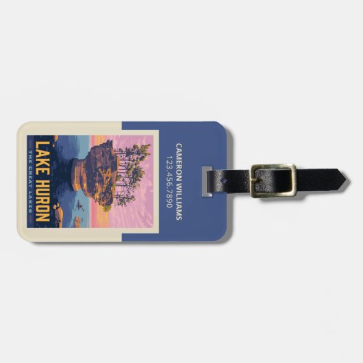 Grote Meren | Lake Huron Bagagelabel (Voorkant horizontaal)