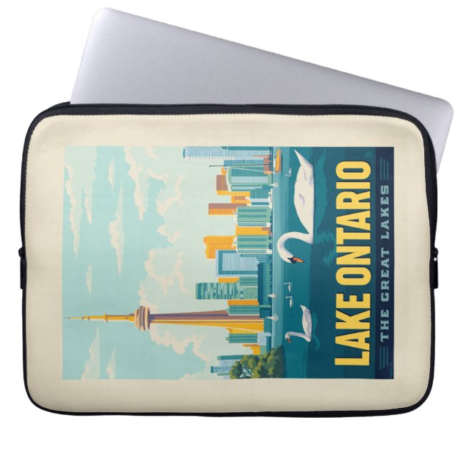 Grote Meren | Lake Ontario Laptop Sleeve (Voorkant)