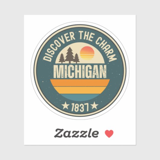Grote Meren Staat - Michigan Love Gift Sticker (Vel)