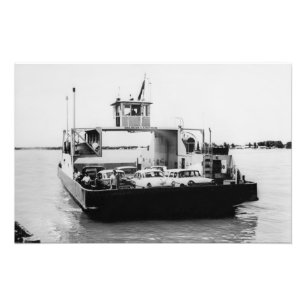Grote Meren steamer ferry Daldean, jaren 50 Foto Afdruk