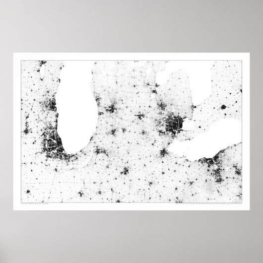 Grote meren Steden Census Dotmap Poster (Voorkant)