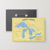 Grote Meren uit Noord-Amerika Button (Voorkant / Achterkant)