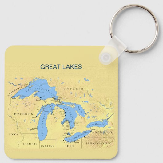 Grote Meren uit Noord-Amerika Sleutelhanger (Achterkant)