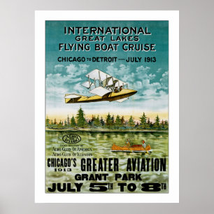 Grote meren vliegende boot poster