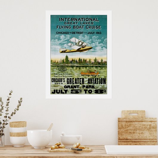 Grote meren vliegende boot poster (Keuken)