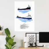 Grote Meren, vrachtschip Algomarine, geschiedenis Poster (Thuiskantoor)
