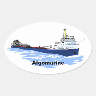 Grote Meren, vrachtschip Algomarine Ovale Sticker