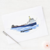 Grote Meren, vrachtschip Algomarine Ovale Sticker (Envelop)