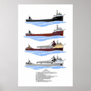 Grote meren, vrachtschip Cuyahoga, geschiedenis Poster