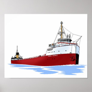 Grote meren, vrachtschip Daniel J. Morrell Poster