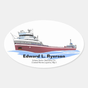 Grote Meren, vrachtschip Edward L. Ryerson CML Ovale Sticker