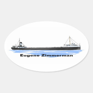 Grote Meren, vrachtschip Eugene Zimmerman Ovale Sticker