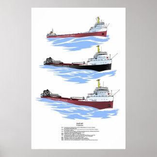 Grote meren, vrachtschip Frontenac, geschiedenis Poster