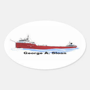 Grote meren, vrachtschip George A. Sloan, recht de Ovale Sticker
