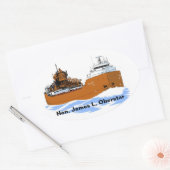 Grote meren vrachtschip Hon. James L. Oberstar Ovale Sticker (Envelop)