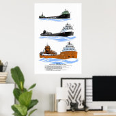Grote meren, vrachtschip Kaye E. Barker history po Poster (Thuiskantoor)