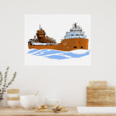 Grote Meren, vrachtschip Kaye E. Barker Poster (Keuken)